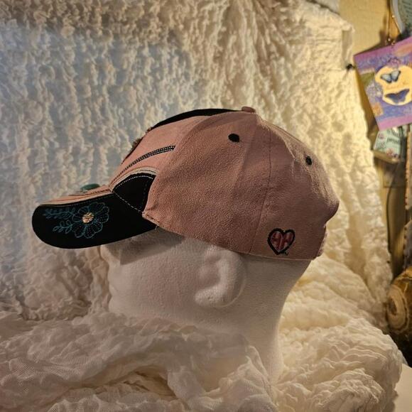 Women's Heartland Pink and Black Embroidered Baseball Cap with embroidery - Picture 5 of 7